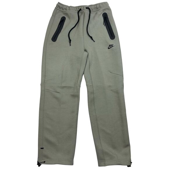 Nike Tech Fleece Sweatpants Men Size Small Army Green Open-Hem HJ6533-320 NEW - Picture 1 of 6